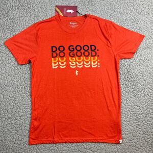 Cotopaxi Men's Do Good Repeat Graphic Short Sleeve T Shirt L Large Canyon Orange
